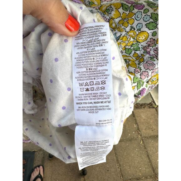 Mini Boden Lilac Ditzy Liberty Floral Multicolor Tie Waist Romper Size 6-7 Y - Picture 4 of 9